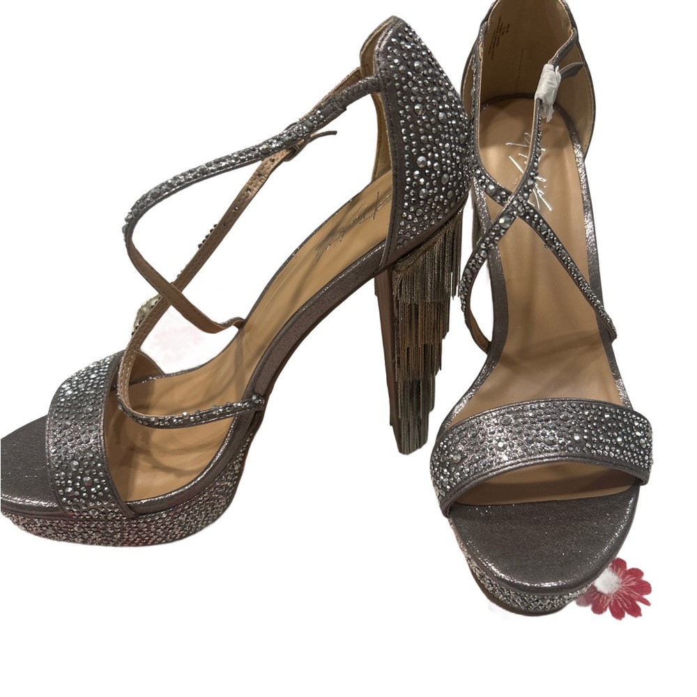 Elegant Silver Strappy Heels